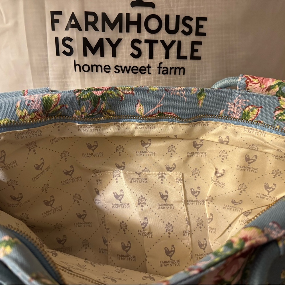 Floral Blue Tote Bag - Picture 4 of 4